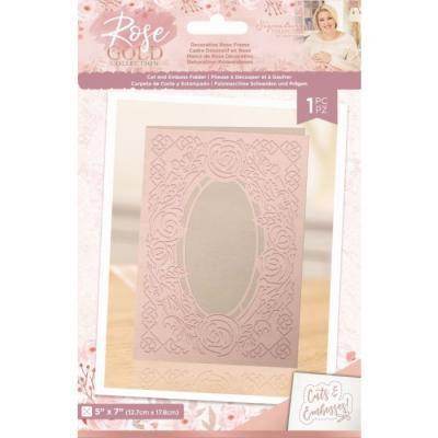 Crafter's Companion Rose Gold Cut And Embossingfolder - Decorative Rose Frame